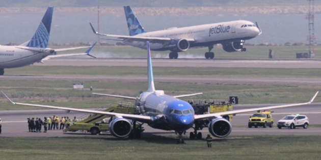 ABD’de Havalimanına İnen Jet Blue Uçağı Pistten Çıktı